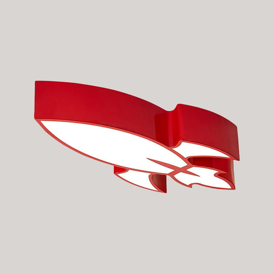 Colorful Rocket Led Flushmount Ceiling Light - Children’s Style Lighting