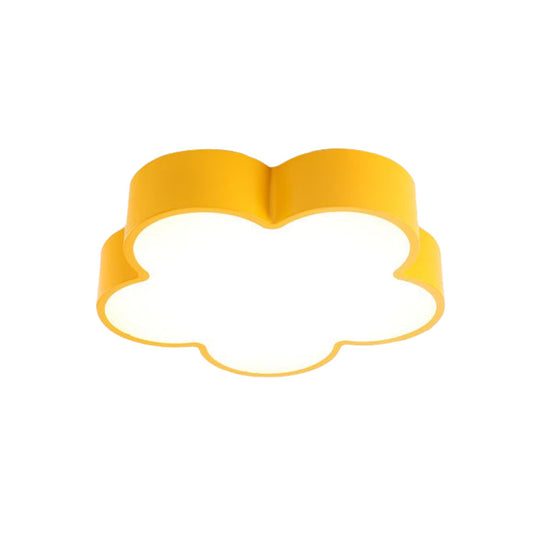 Children’s Acrylic Led Flush Mount Lamp - Fun Flower Design For Kindergarten Ceiling Light In