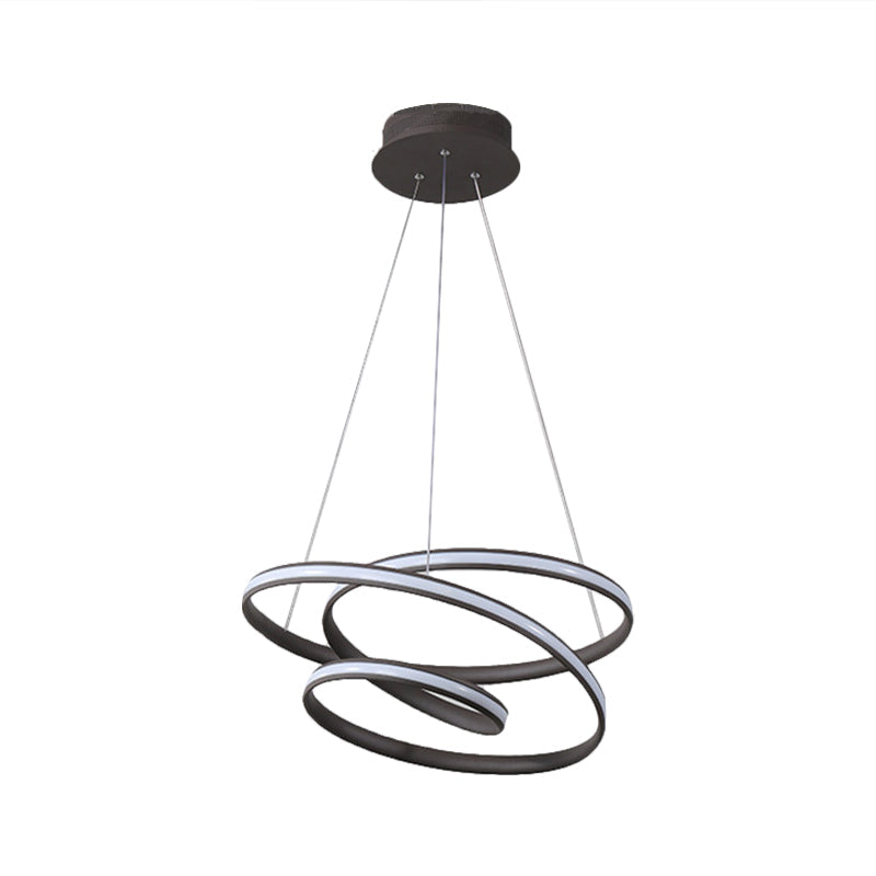 Led Pendant Chandelier: Sleek Acrylic Kitchen Ceiling Lamp In Black With Adjustable Light Color