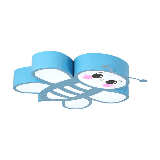 Blue Cartoon Bee Led Ceiling Light Fixture For Children’s Room