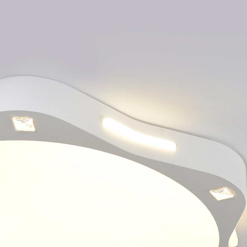 Contemporary Sun-Inspired Led Ceiling Lamp For Child Bedroom In Bright White Acrylic