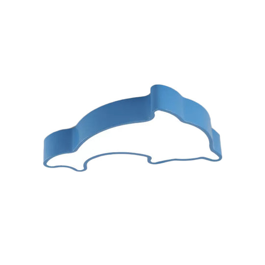 Dolphin Led Ceiling Light For Childrens Bedroom - White/Red/Yellow Acrylic Flush Mount Fixture