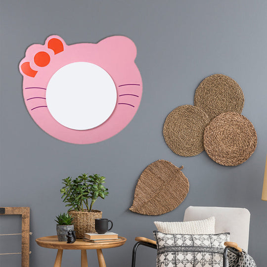 Childrens Led Ceiling Mount Light With Wooden Cartoon Pattern - Ideal For Kindergarten Pink