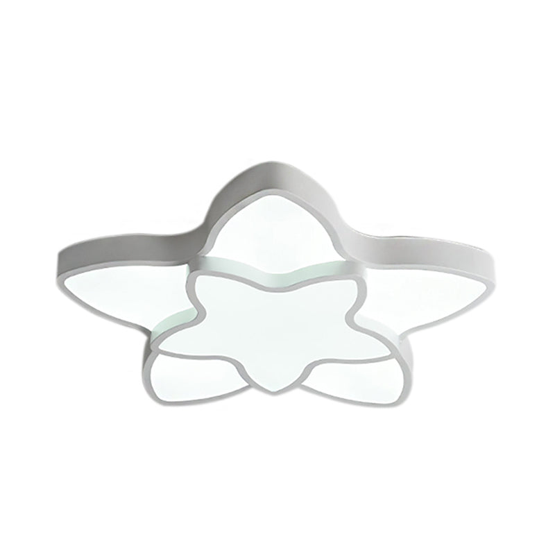 Cartoon Led Flush Mount Light: Vibrant 2-Star Acrylic Ceiling Lamp For Corridor And Kid’s Bedroom