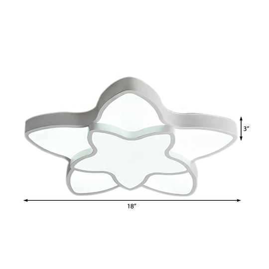 Cartoon Led Flush Mount Light: Vibrant 2-Star Acrylic Ceiling Lamp For Corridor And Kid’s Bedroom