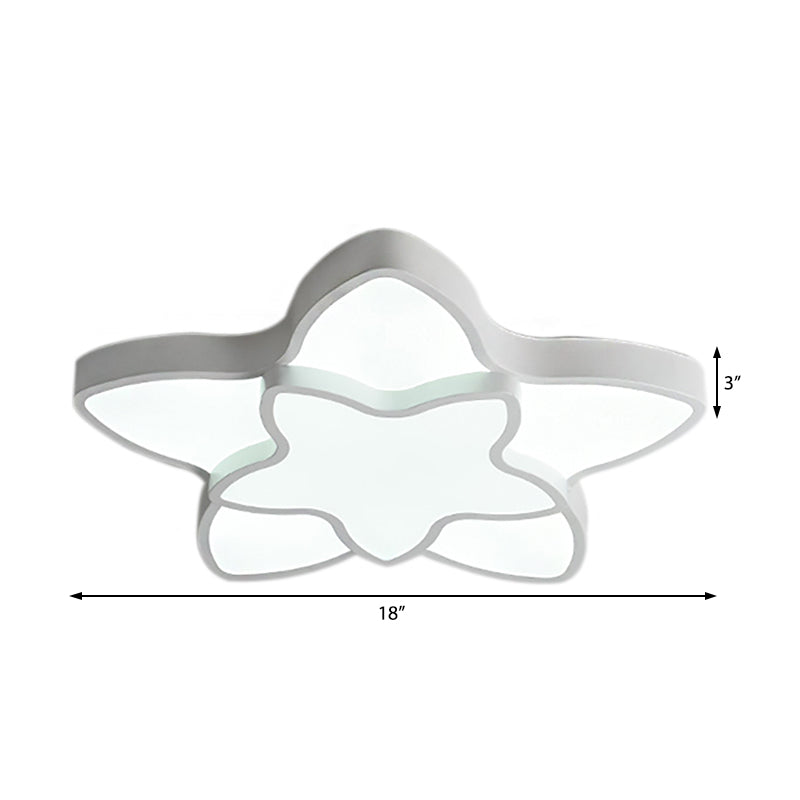 Cartoon Led Flush Mount Light: Vibrant 2-Star Acrylic Ceiling Lamp For Corridor And Kids Bedroom