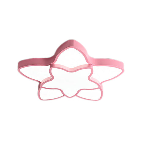 Cartoon Led Flush Mount Light: Vibrant 2-Star Acrylic Ceiling Lamp For Corridor And Kids Bedroom