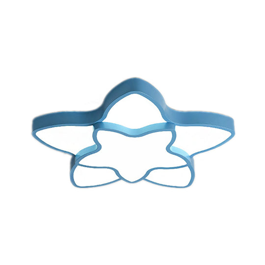 Cartoon Led Flush Mount Light: Vibrant 2-Star Acrylic Ceiling Lamp For Corridor And Kid’s Bedroom