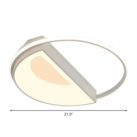 Contemporary Round Acrylic Flush Mount Lamp Led 18/21.5 Wide White/Pink/Blue For Bedroom In