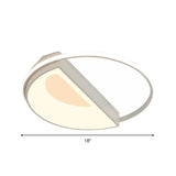 Contemporary Round Acrylic Flush Mount Lamp Led 18/21.5 Wide White/Pink/Blue For Bedroom In