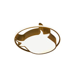 Animal - Inspired Ring Kid’s Flush Ceiling Light: Eye - Caring Ox Head Acrylic Lamp