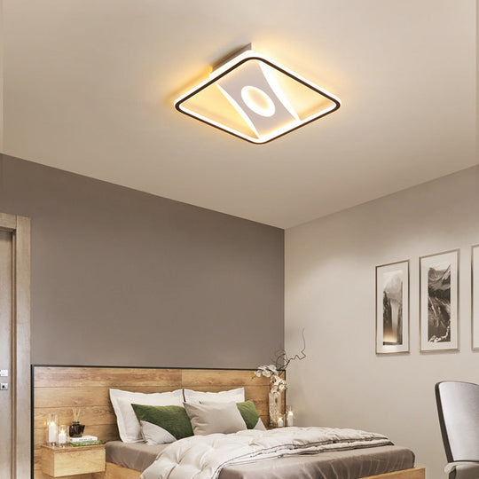 Square Nordic Flush Mount Light With Integrated Led And Warm/White Options 16 - 35.5’ Widths