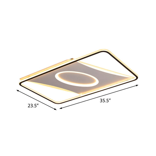 Square Nordic Flush Mount Light With Integrated Led And Warm/White Options 16 - 35.5’ Widths