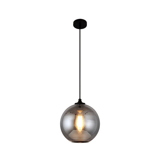 Smoke Gray Glass Mini Pendant Light - Modern Ceiling Hanging For Bar & Cafe / D