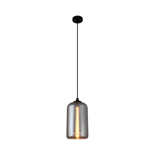 Smoke Gray Glass Mini Pendant Light - Modern Ceiling Hanging For Bar & Cafe
