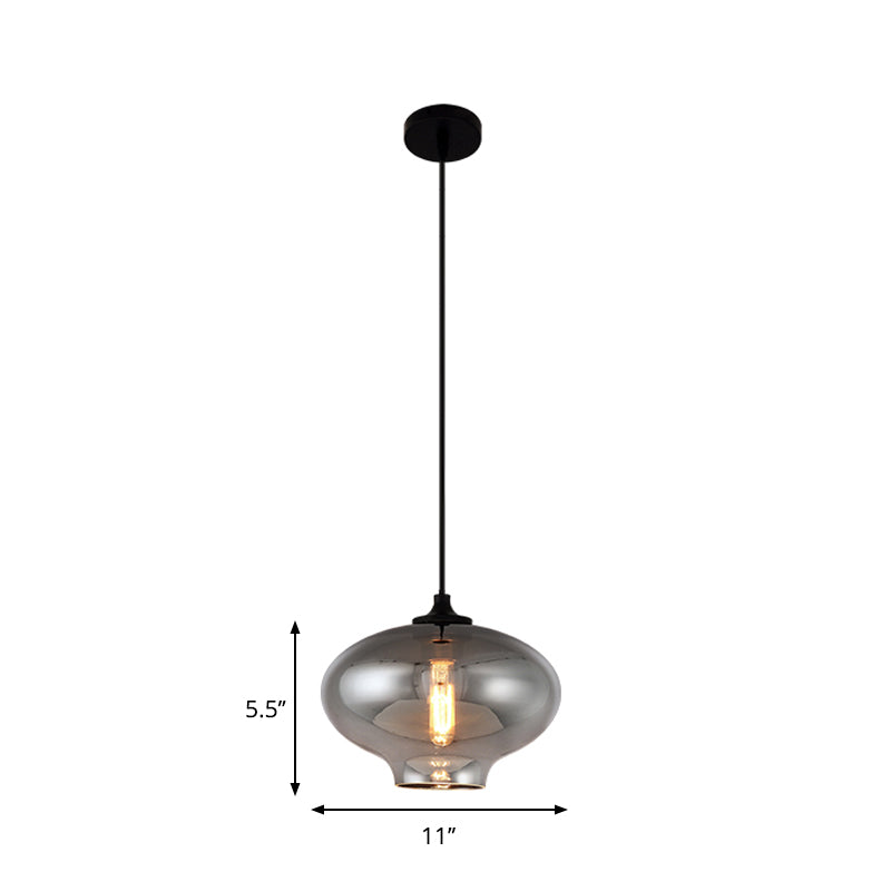 Smoke Gray Glass Mini Pendant Light - Modern Ceiling Hanging For Bar & Cafe