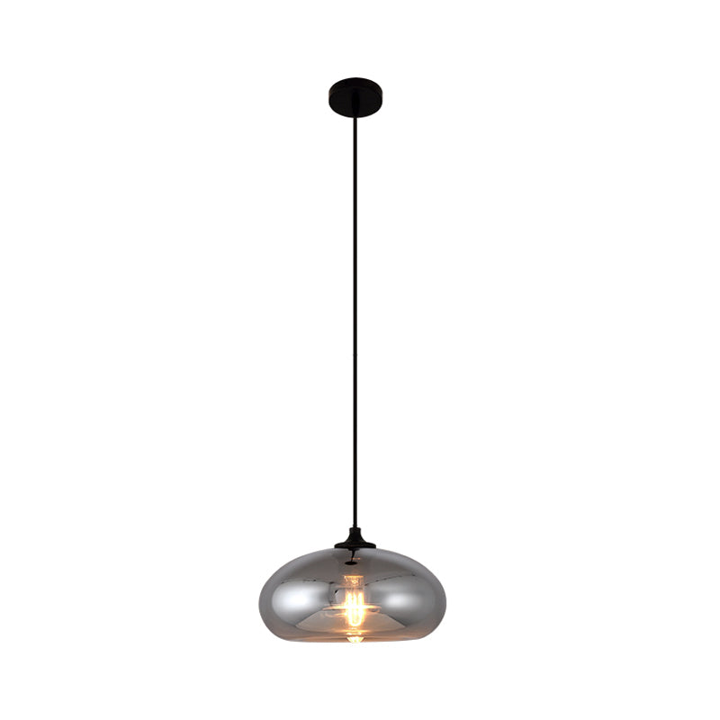 Smoke Gray Glass Mini Pendant Light - Modern Ceiling Hanging For Bar & Cafe / A