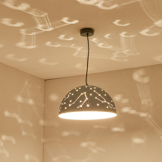 Minimalist Metal Hanging Ceiling Light - 1-Light Semisphere Pendant Lamp Blue/Green/Yellow