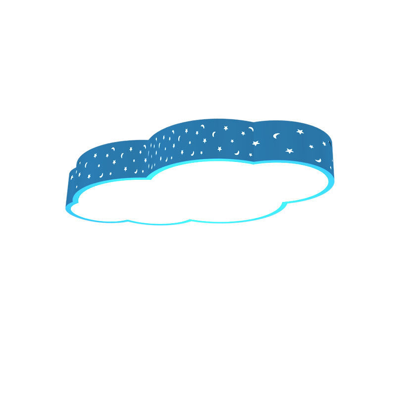 Kindergarten Led Flushmount Ceiling Light - 18’/20.5’ W Cloud Acrylic Shade White/Yellow/Blue