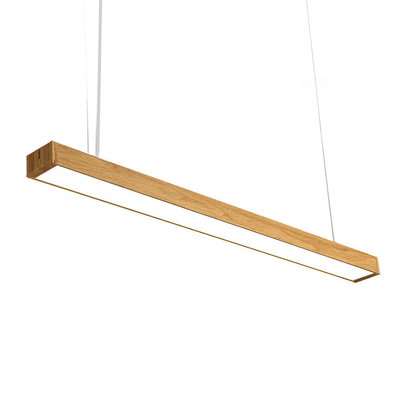 Nordic Style Aluminum Linear Pendant Lamp - 23.5’/47’/71’ Long Led Ceiling Hang Light In Wood