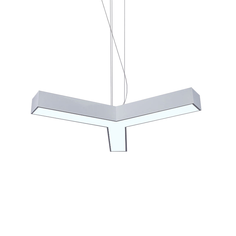 Modern Y-Shaped Gymnasium Led Ceiling Lamp In Black/White 14/18/24.5 W White / 14