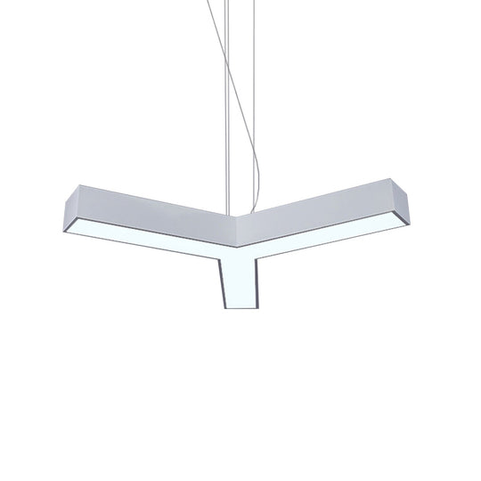 Modern Y-Shaped Gymnasium Led Ceiling Lamp In Black/White 14/18/24.5 W White / 14