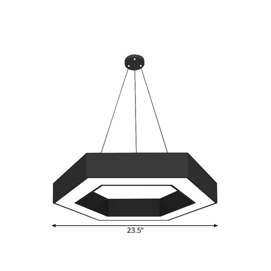Modern Round Acrylic Led Pendant Light - 18 31.5 39 W Black Ceiling Lamp For Restaurants