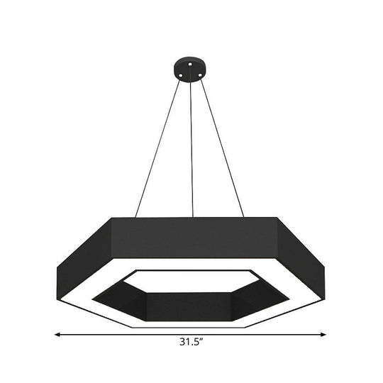 Simple Style Round Acrylic Pendant Light W/Led - Black Suspension Lamp For Restaurant