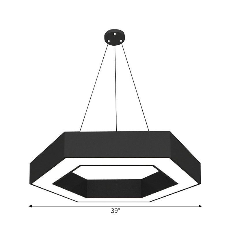 Simple Style Round Acrylic Pendant Light W/Led - Black Suspension Lamp For Restaurant