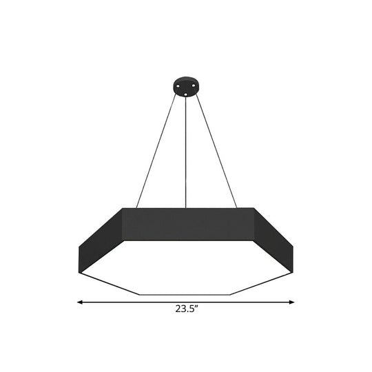 Contemporary Honeycomb Led Pendant Lamp - Black Iron Dining Room Light Fixture 18/23.5/47 L