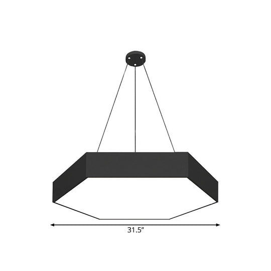 Contemporary Honeycomb Led Pendant Lamp - Black Iron Dining Room Light Fixture 18/23.5/47 L