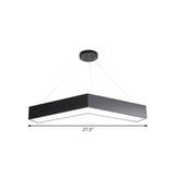 Commercial Pendant Lighting: V-Shaped Minimalism Hanging Lamp Black/White Led 23.5/35.5/47 Wide