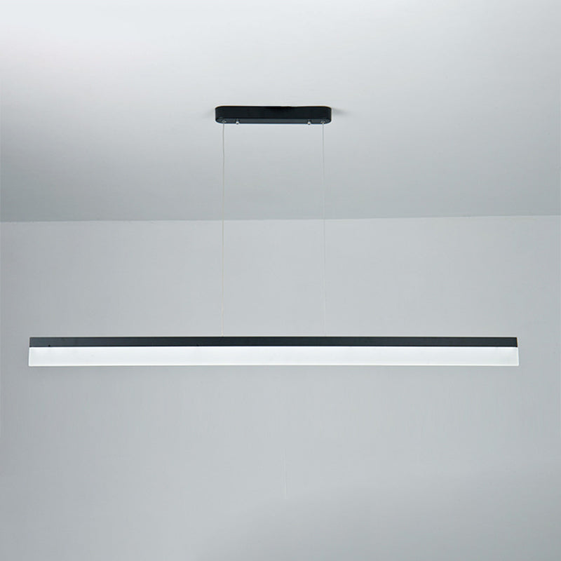 Black Led Acrylic Linear Ceiling Lamp - Ultrathin Wide & Simple Design For Office 23.5/35.5/47