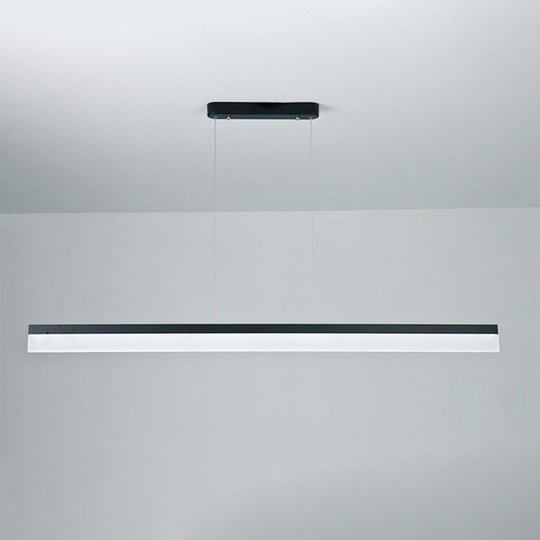 Black Led Acrylic Linear Ceiling Lamp - Ultrathin Wide & Simple Design For Office 23.5/35.5/47