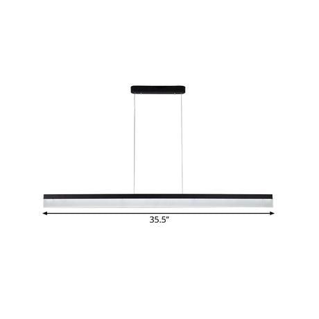 Black Led Acrylic Linear Ceiling Lamp - Ultrathin Wide & Simple Design For Office 23.5/35.5/47