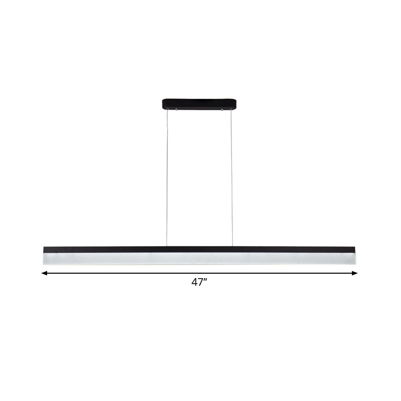 Black Led Acrylic Linear Ceiling Lamp - Ultrathin Wide & Simple Design For Office 23.5/35.5/47