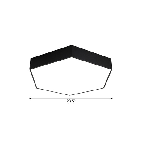 Modern Honeycomb Acrylic Led Ceiling Lamp - Black Flush Mount For Office (18/23.5/47 W)