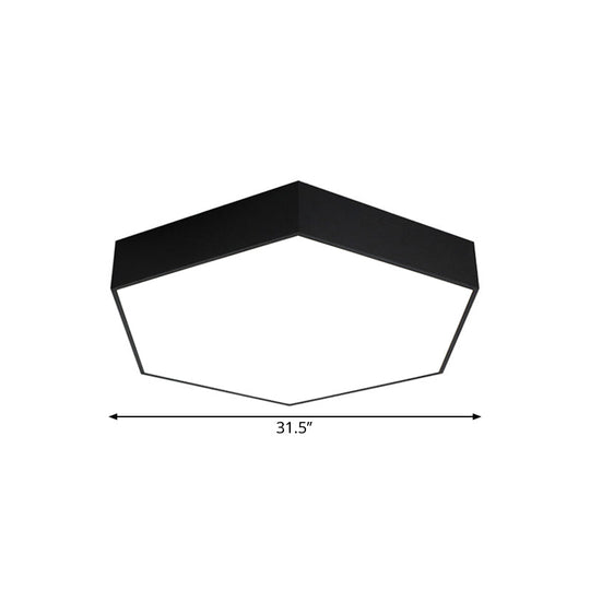 Modern Honeycomb Acrylic Led Ceiling Lamp - Black Flush Mount For Office (18/23.5/47 W)