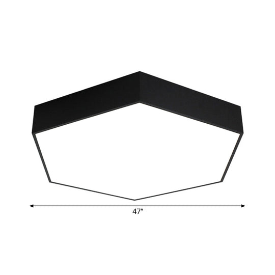 Modern Honeycomb Acrylic Led Ceiling Lamp - Black Flush Mount For Office (18’/23.5’/47’ W)