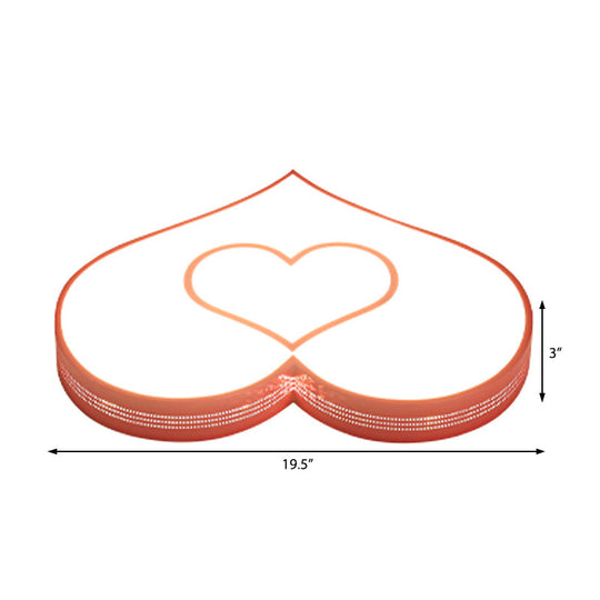 Stylish Two-Heart Led Ceiling Light: Eye-Caring Acrylic Flush Mount For Hallway