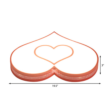 Stylish Two-Heart Led Ceiling Light: Eye-Caring Acrylic Flush Mount For Hallway