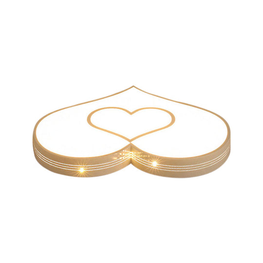 Stylish Two-Heart Led Ceiling Light: Eye-Caring Acrylic Flush Mount For Hallway