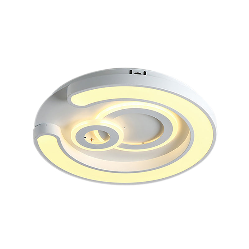 Modern White Led Ceiling Lamp For Bedroom Study Room With Acrylic Round Fixture