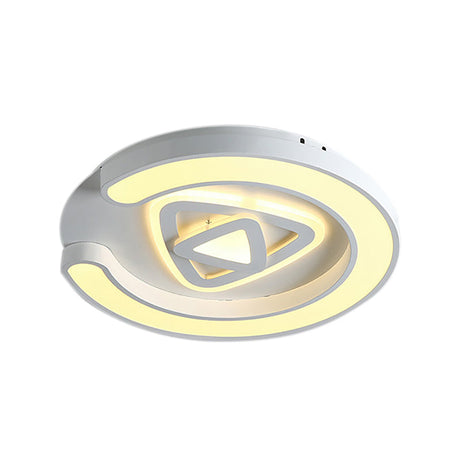 Modern White Led Ceiling Lamp For Bedroom Study Room With Acrylic Round Fixture