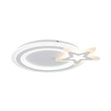 Circle Led Flush Mount Light - Simple Style With Star Acrylic Design Ceiling Lamp For Kindergarten