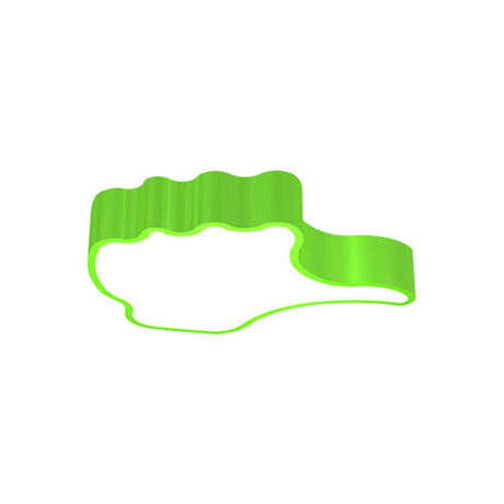 Kids Acrylic Led Flush Light Fixture: Gesture Classroom Ceiling Mount In Red/Pink/Green