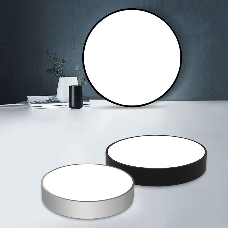 Minimalist Black/White Round Flush Mount Led Ceiling Light - 16’/23.5’/31.5’ Diameter