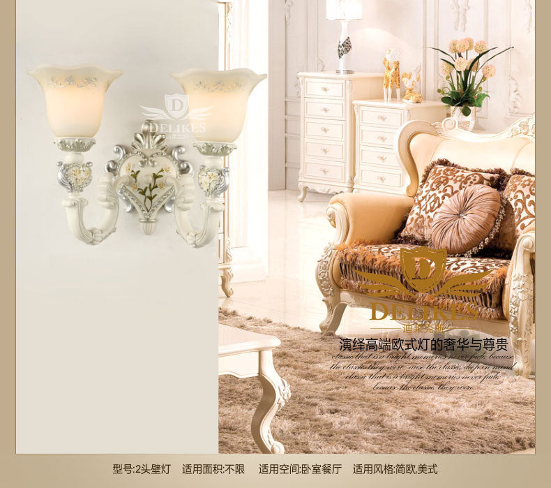 Vintage Milky Glass Sconce Lamp - Bloom Sitting Room Wall Lighting 2 / White