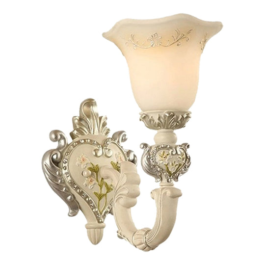 Vintage Milky Glass Sconce Lamp - Bloom Sitting Room Wall Lighting