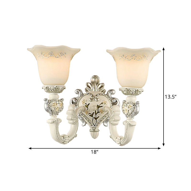 Vintage Milky Glass Sconce Lamp - Bloom Sitting Room Wall Lighting